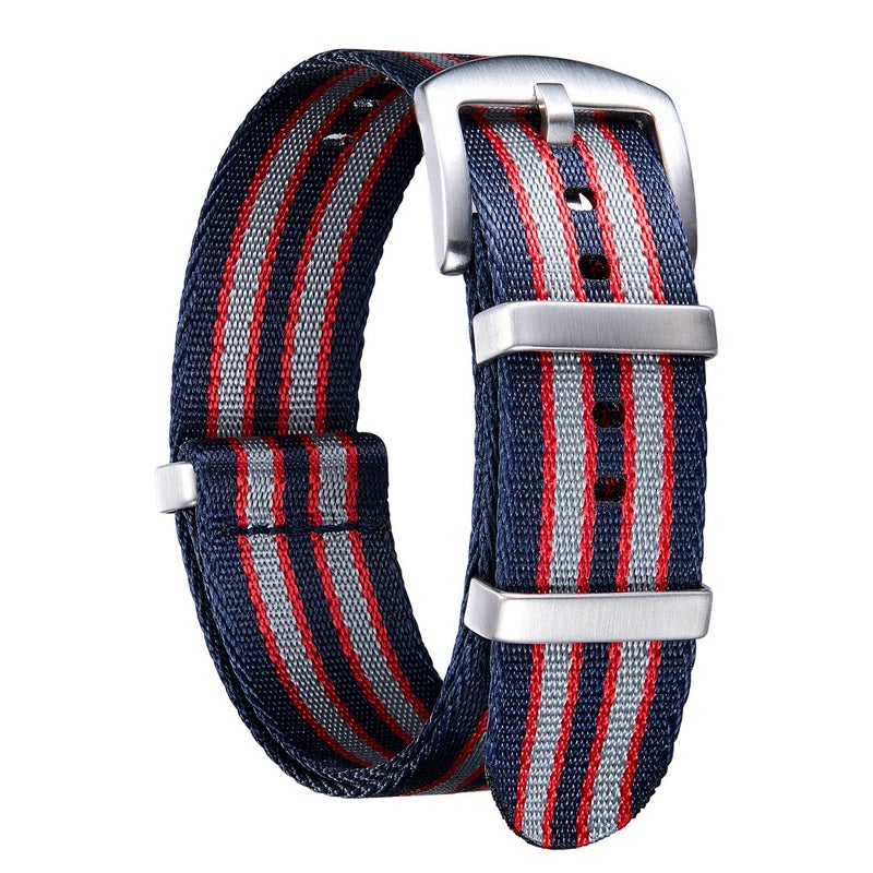 BINLUN Nylon Watch Band Thick G10 Premium Ballistic Nylon Multicolor Replacement Watch Straps with Silver/Black Stainless Steel Buckle for Men Women 18mm 20mm 22mm 24mm - Image 1